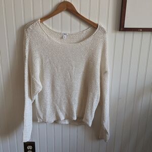 BP oversized white crochet sweater